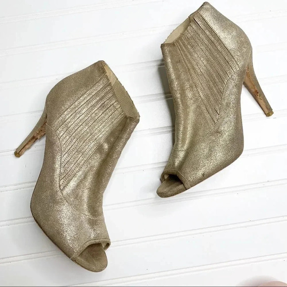 Jimmy Choo Brenna Metallic Peep-Toe Bootie - Picture 3 of 12